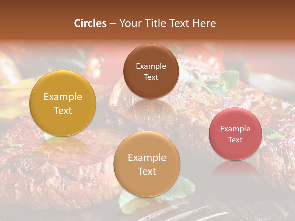 A Plate Of Steak And Vegetables On A Wooden Table PowerPoint Template