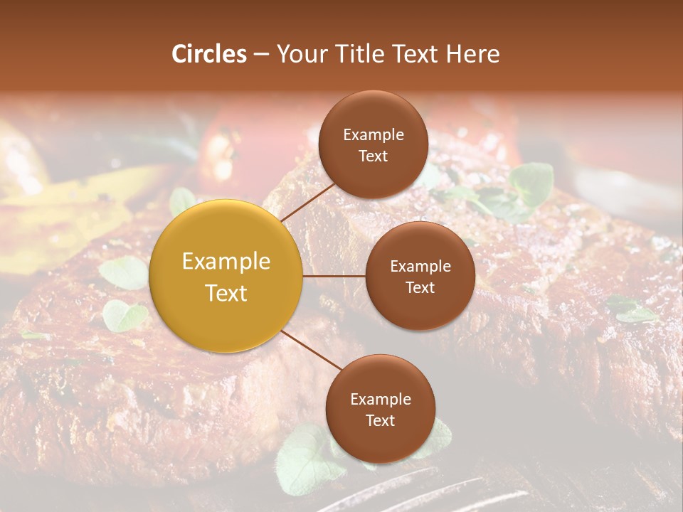 A Plate Of Steak And Vegetables On A Wooden Table PowerPoint Template