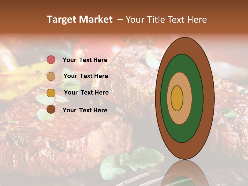 A Plate Of Steak And Vegetables On A Wooden Table PowerPoint Template