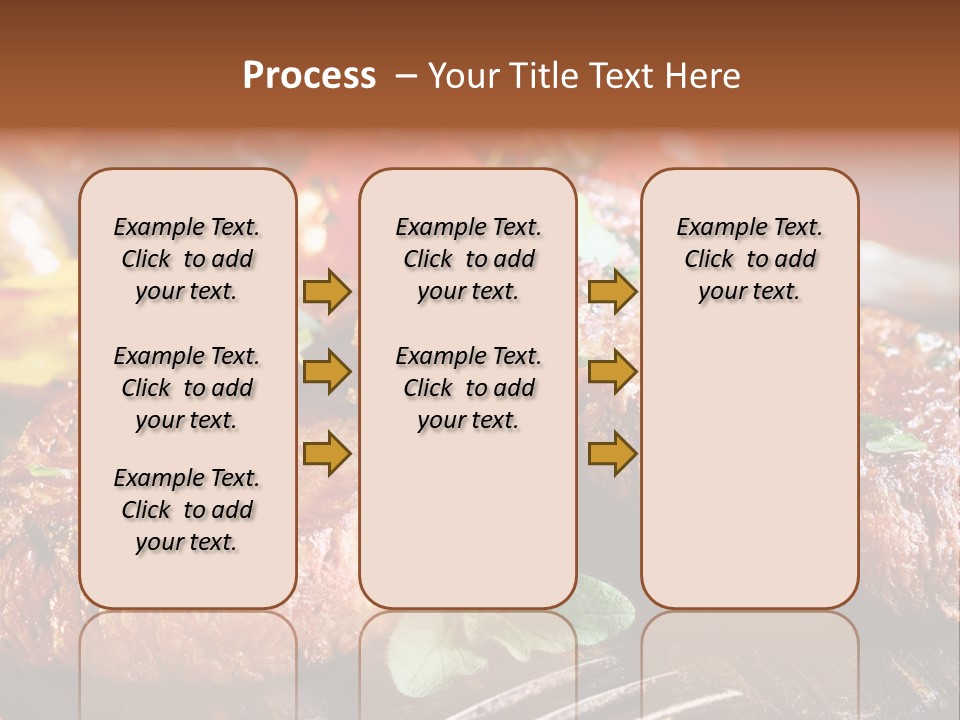 A Plate Of Steak And Vegetables On A Wooden Table PowerPoint Template