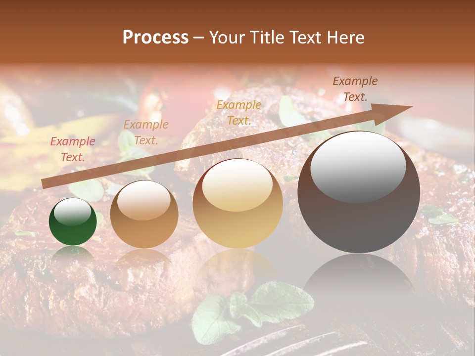 A Plate Of Steak And Vegetables On A Wooden Table PowerPoint Template