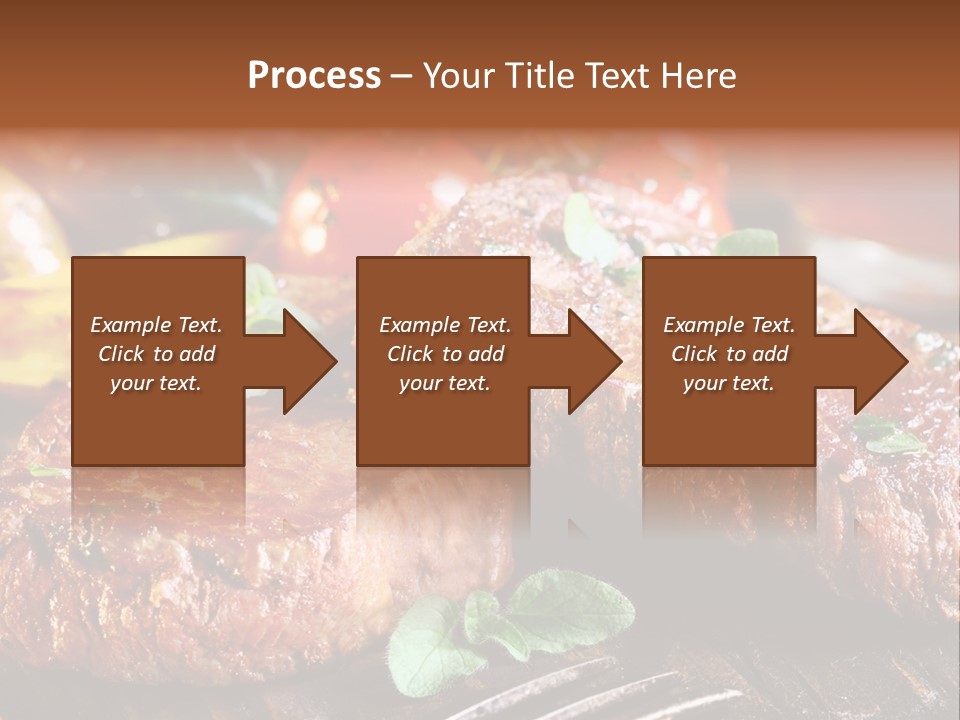 A Plate Of Steak And Vegetables On A Wooden Table PowerPoint Template