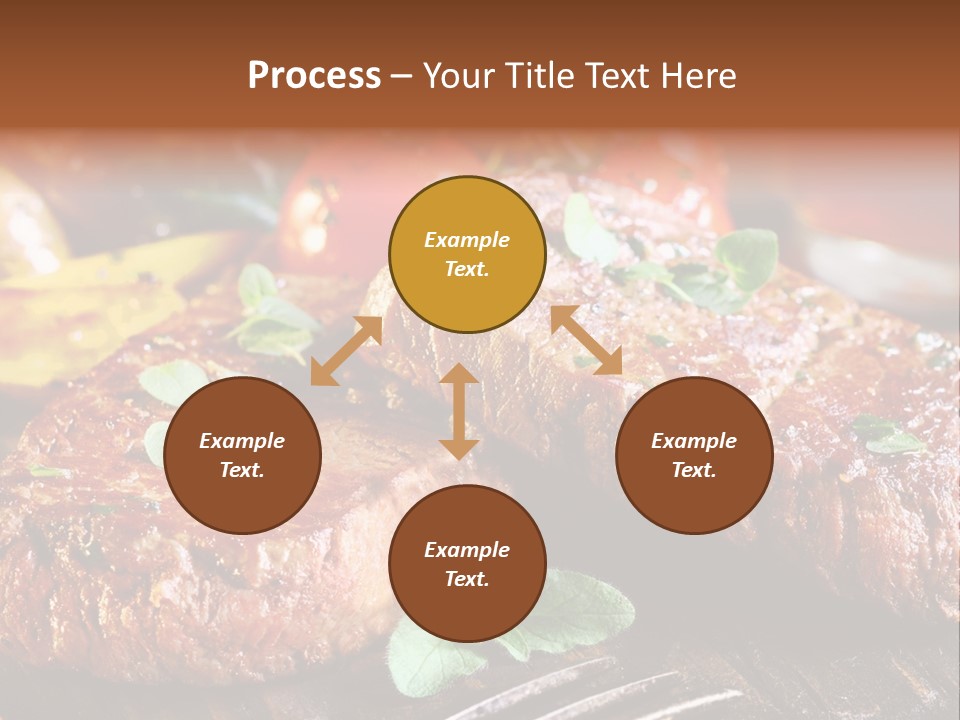 A Plate Of Steak And Vegetables On A Wooden Table PowerPoint Template