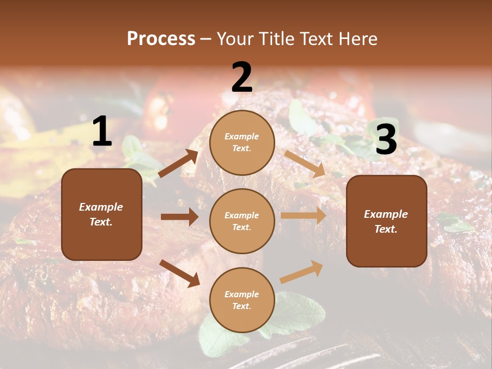 A Plate Of Steak And Vegetables On A Wooden Table PowerPoint Template
