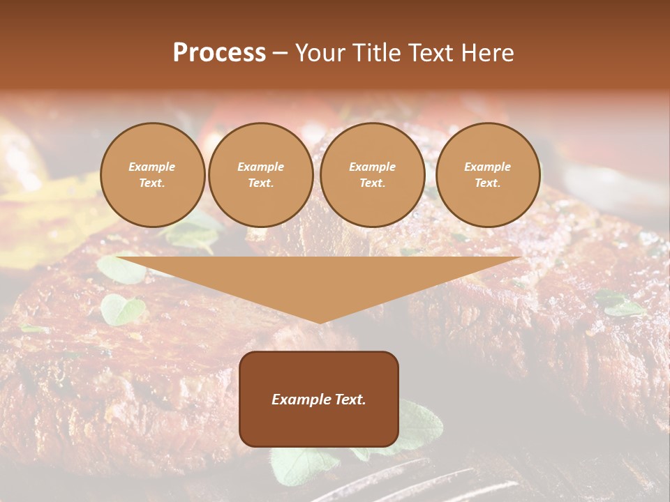 A Plate Of Steak And Vegetables On A Wooden Table PowerPoint Template