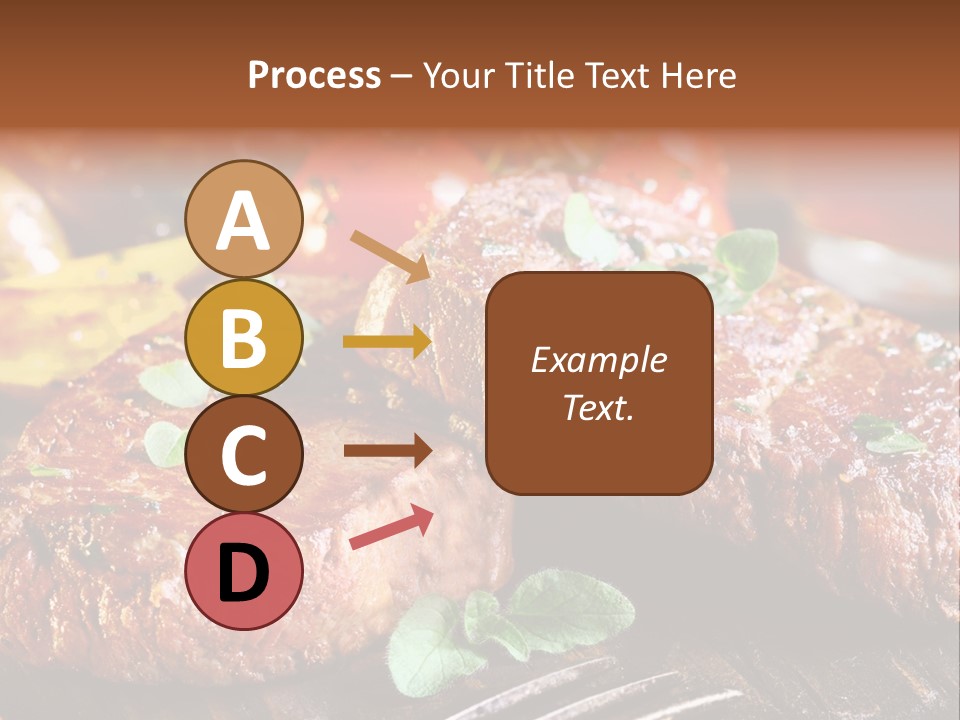 A Plate Of Steak And Vegetables On A Wooden Table PowerPoint Template