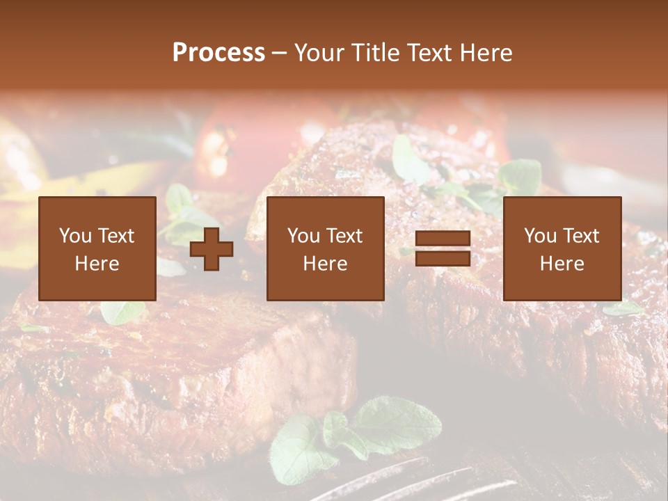 A Plate Of Steak And Vegetables On A Wooden Table PowerPoint Template