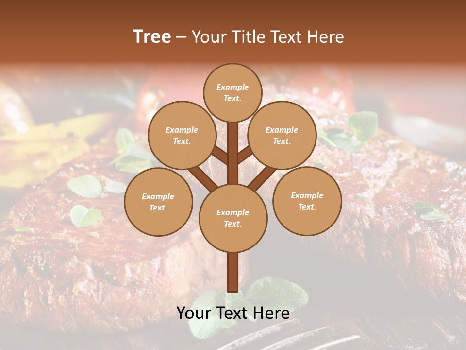 A Plate Of Steak And Vegetables On A Wooden Table PowerPoint Template