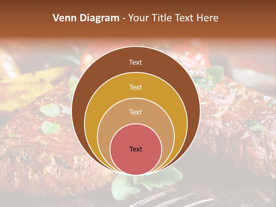 A Plate Of Steak And Vegetables On A Wooden Table PowerPoint Template