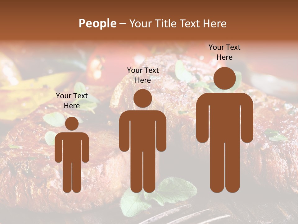 A Plate Of Steak And Vegetables On A Wooden Table PowerPoint Template