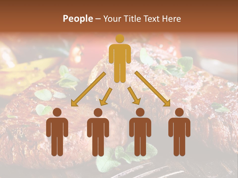 A Plate Of Steak And Vegetables On A Wooden Table PowerPoint Template