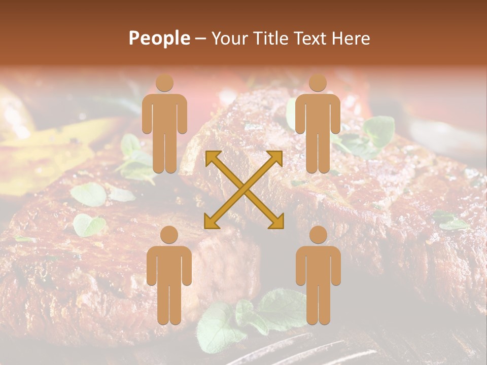 A Plate Of Steak And Vegetables On A Wooden Table PowerPoint Template