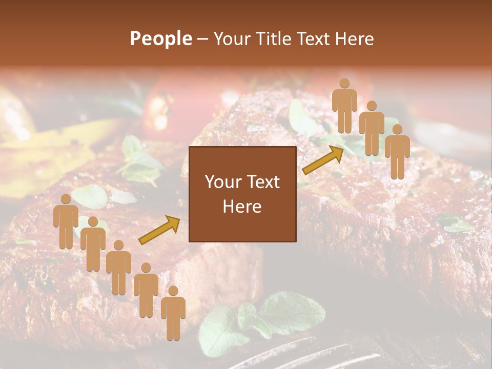 A Plate Of Steak And Vegetables On A Wooden Table PowerPoint Template