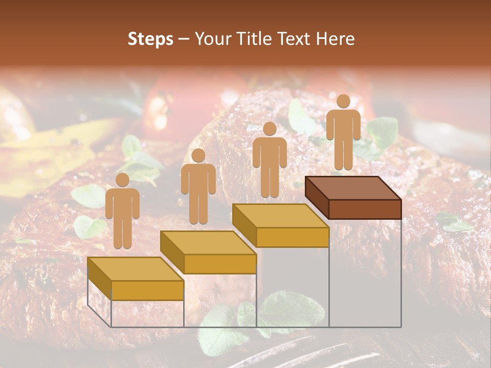 A Plate Of Steak And Vegetables On A Wooden Table PowerPoint Template