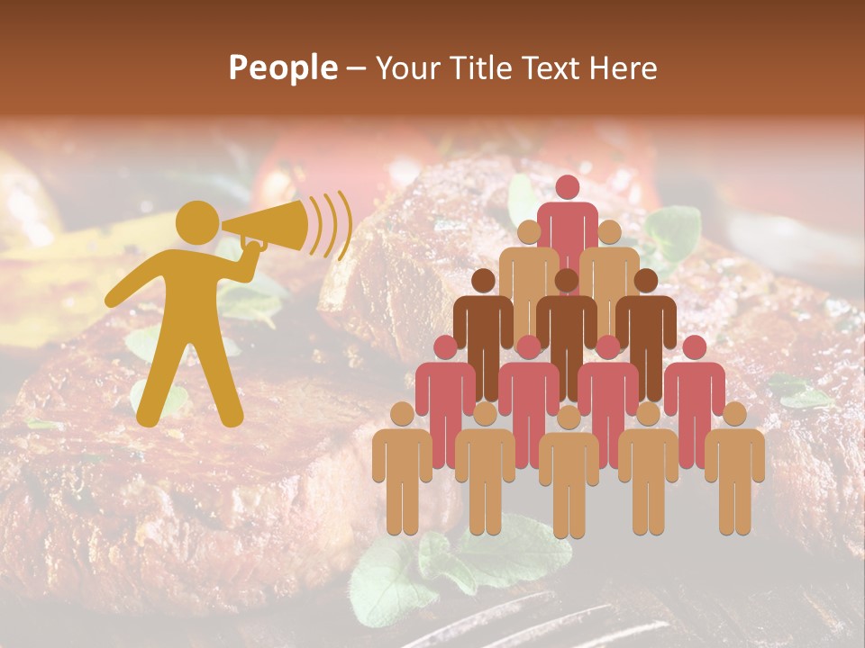 A Plate Of Steak And Vegetables On A Wooden Table PowerPoint Template
