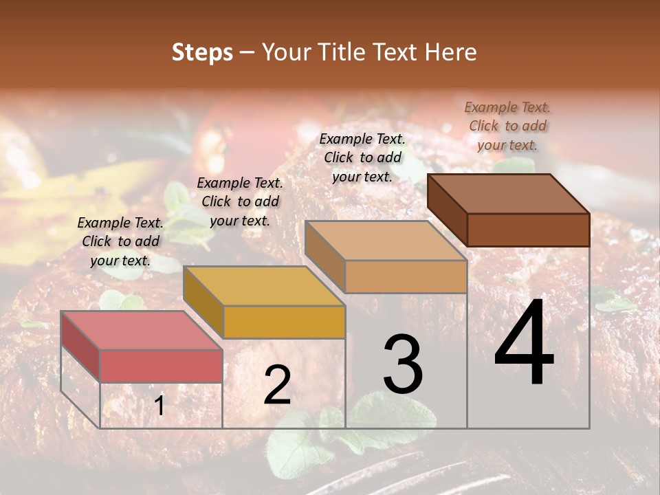 A Plate Of Steak And Vegetables On A Wooden Table PowerPoint Template