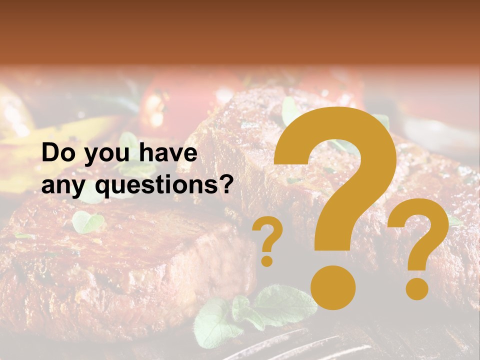 A Plate Of Steak And Vegetables On A Wooden Table PowerPoint Template