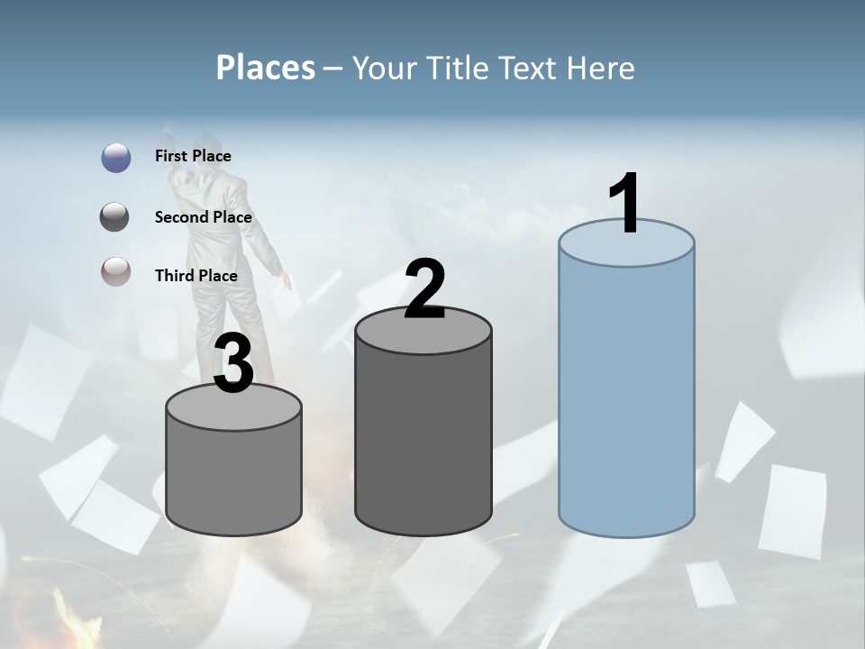 Flying Social Employment PowerPoint Template