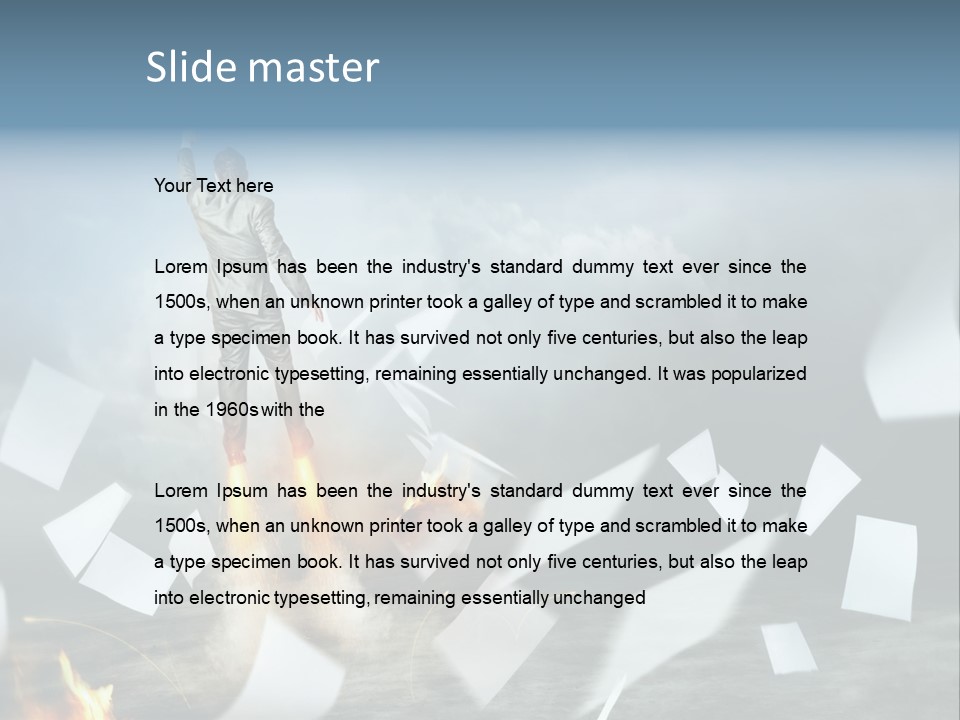 Flying Social Employment PowerPoint Template