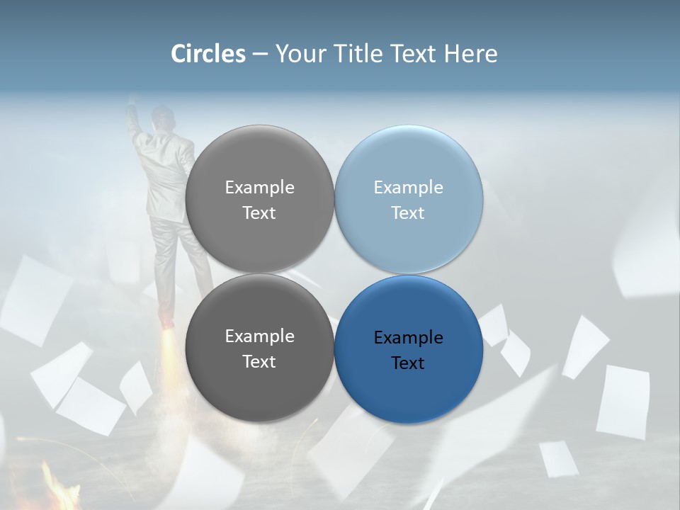 Flying Social Employment PowerPoint Template