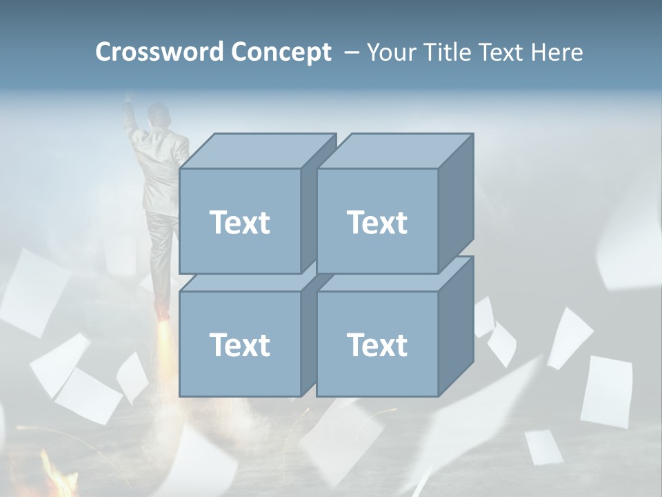 Flying Social Employment PowerPoint Template