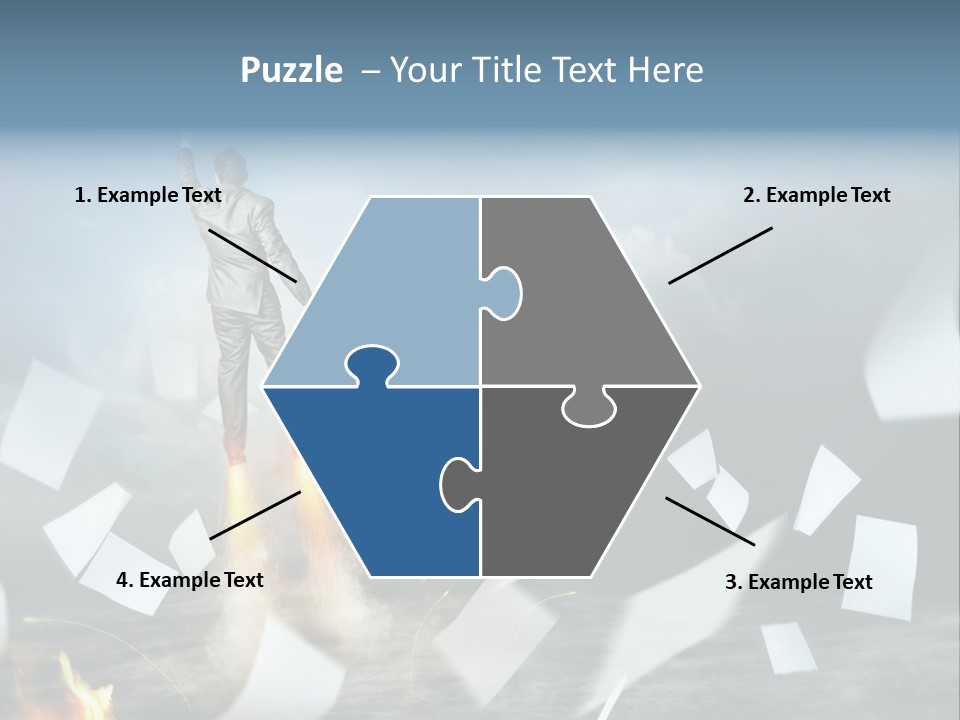 Flying Social Employment PowerPoint Template