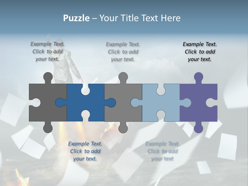 Flying Social Employment PowerPoint Template