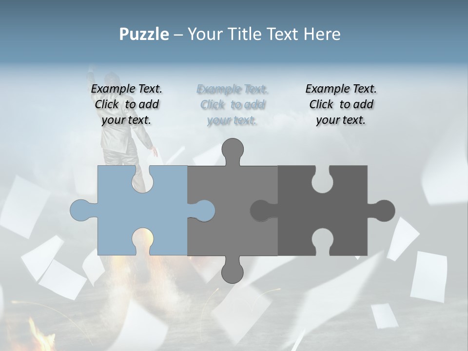 Flying Social Employment PowerPoint Template