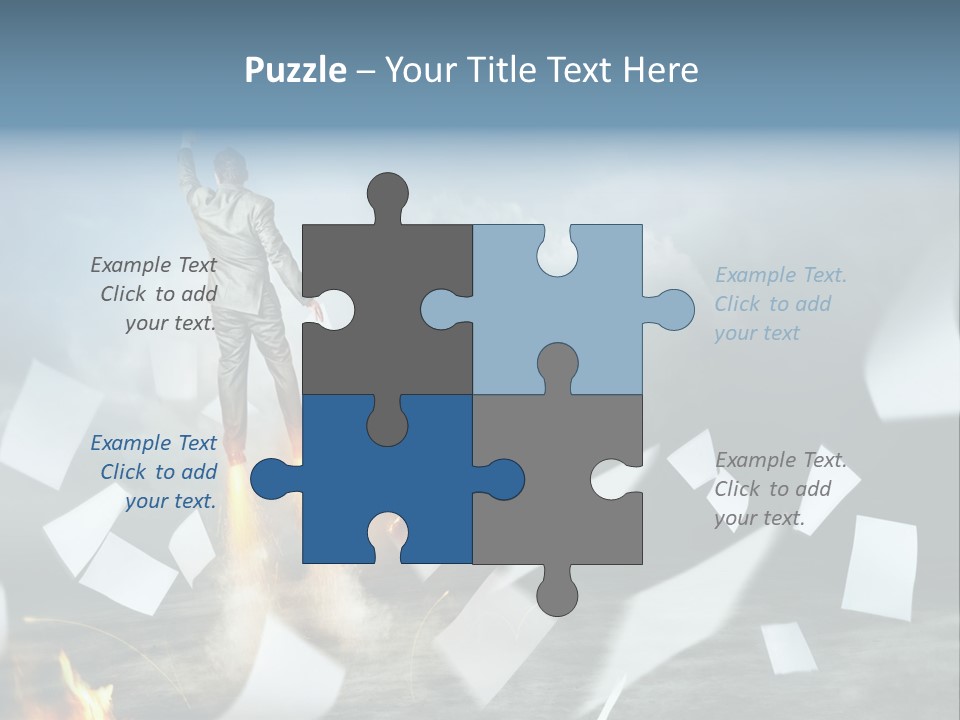 Flying Social Employment PowerPoint Template