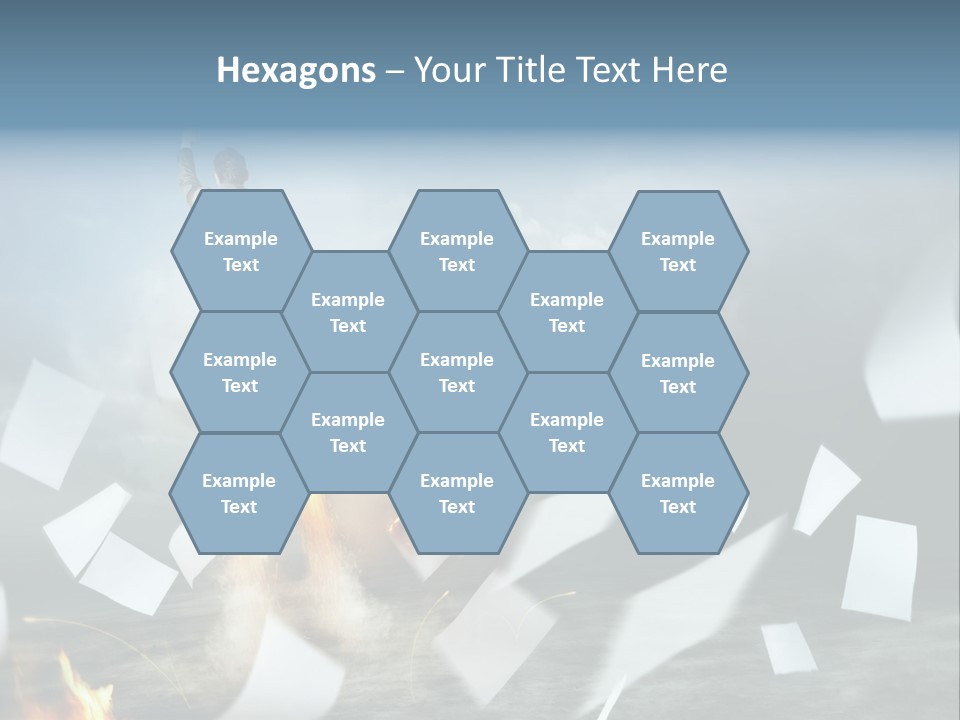 Flying Social Employment PowerPoint Template