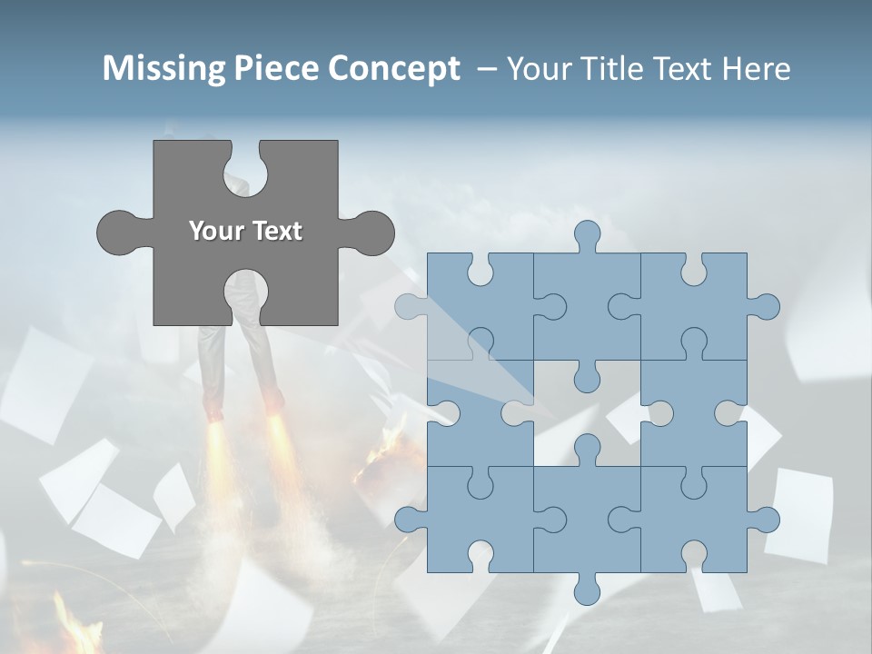 Flying Social Employment PowerPoint Template