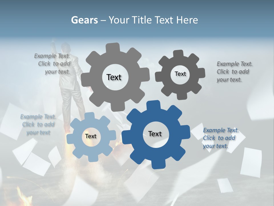 Flying Social Employment PowerPoint Template