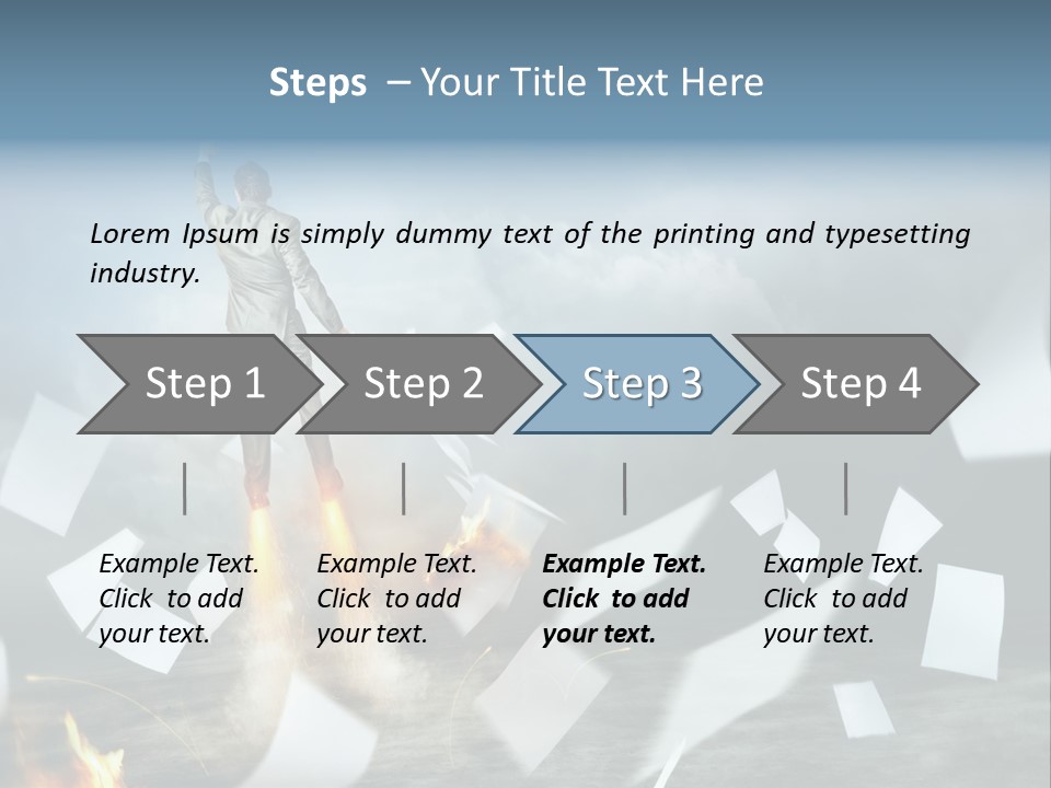 Flying Social Employment PowerPoint Template