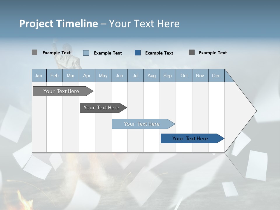 Flying Social Employment PowerPoint Template
