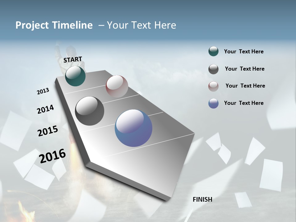 Flying Social Employment PowerPoint Template