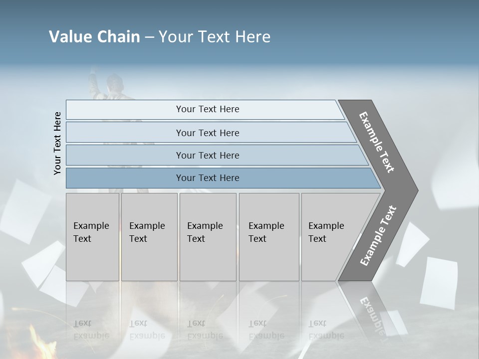 Flying Social Employment PowerPoint Template