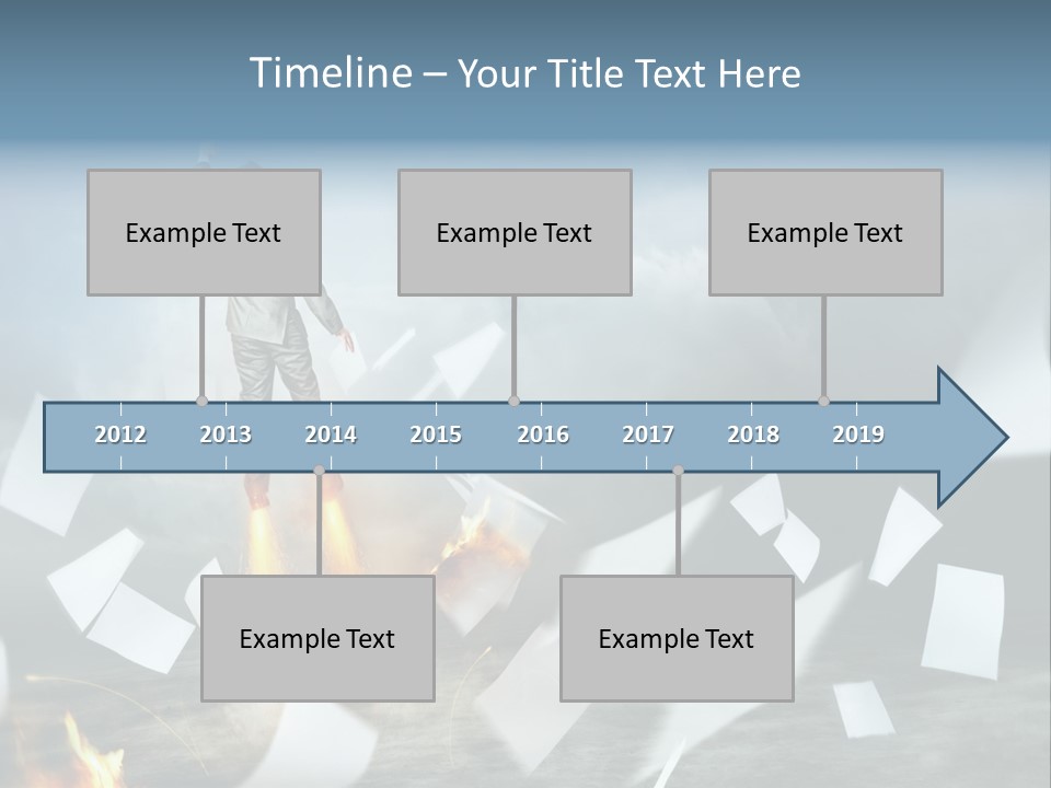 Flying Social Employment PowerPoint Template