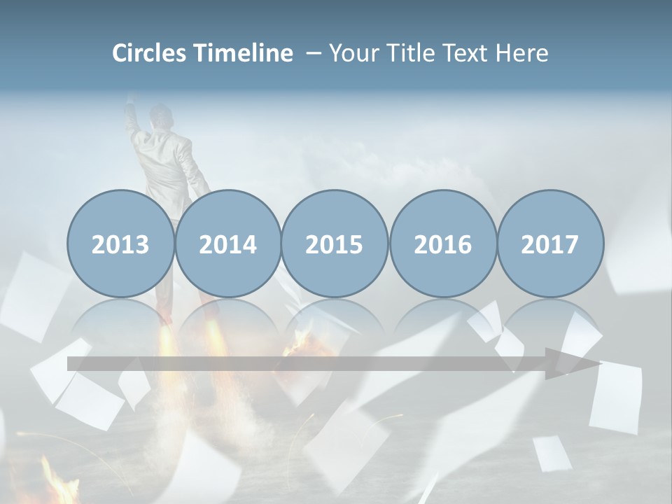 Flying Social Employment PowerPoint Template