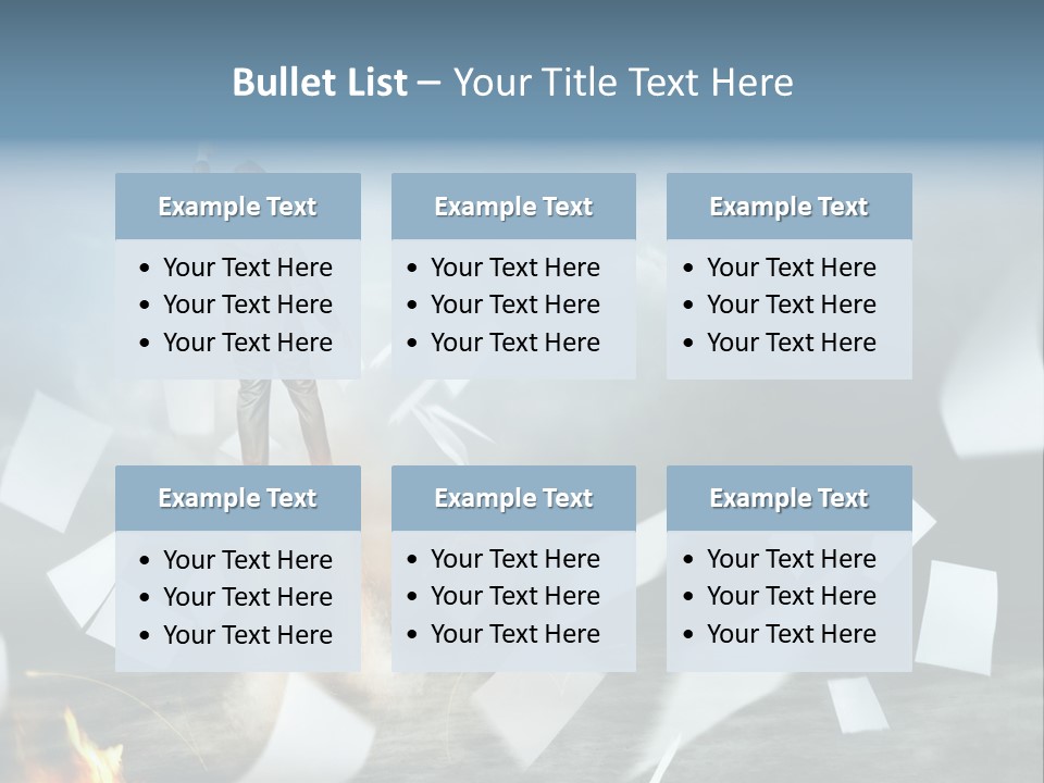 Flying Social Employment PowerPoint Template