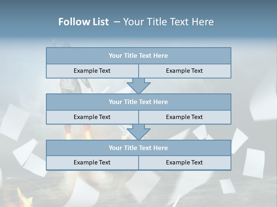 Flying Social Employment PowerPoint Template