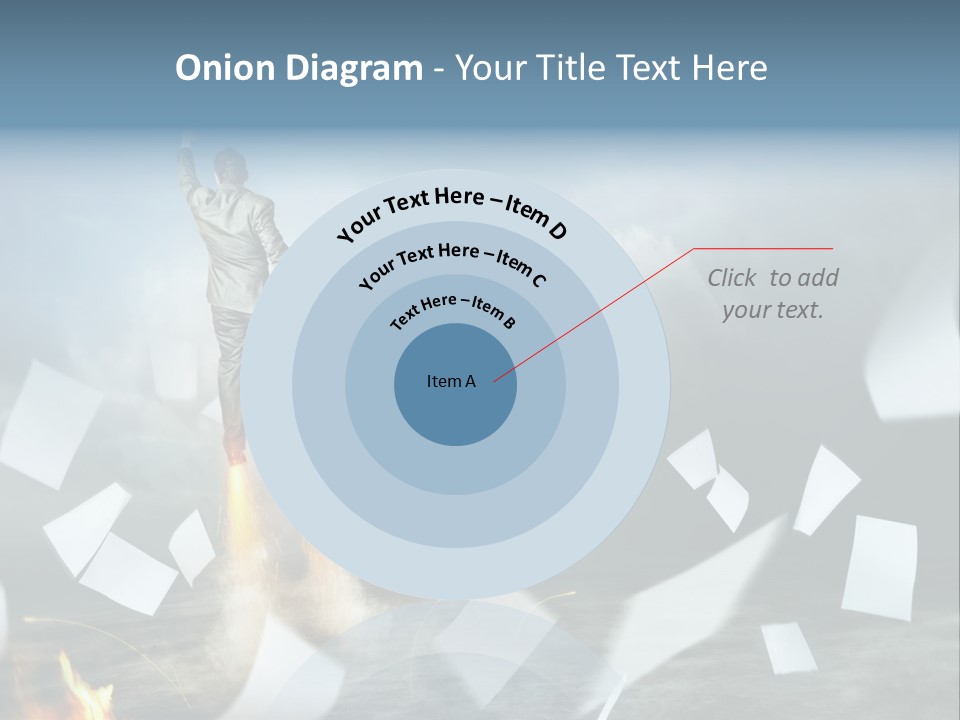 Flying Social Employment PowerPoint Template