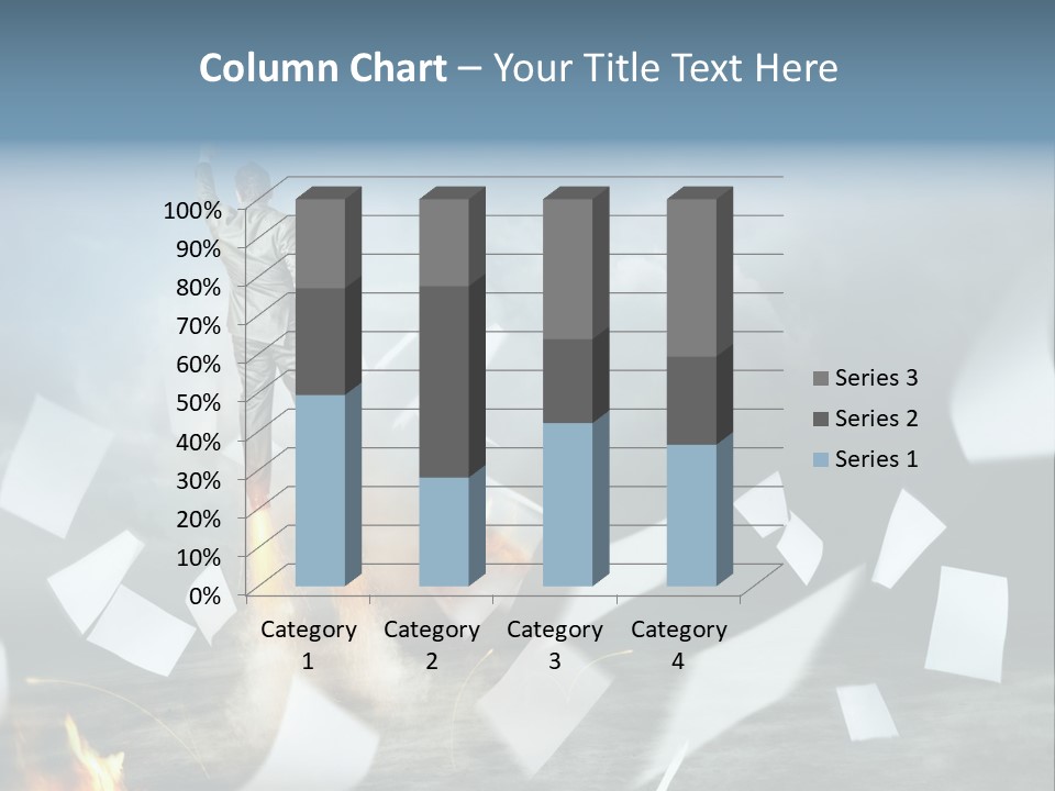 Flying Social Employment PowerPoint Template