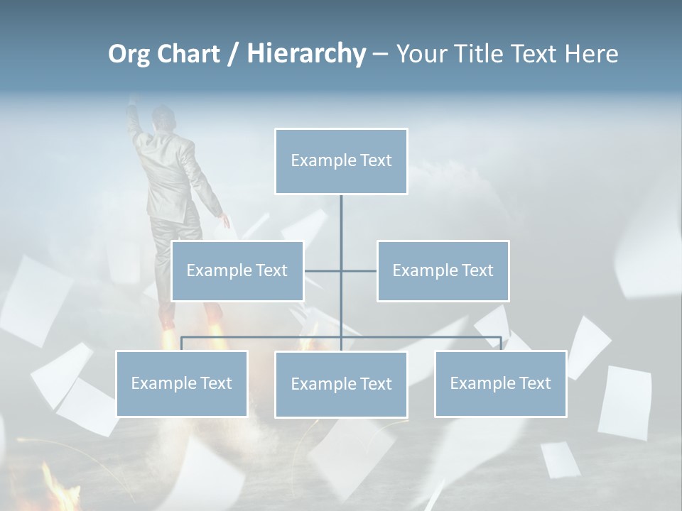 Flying Social Employment PowerPoint Template