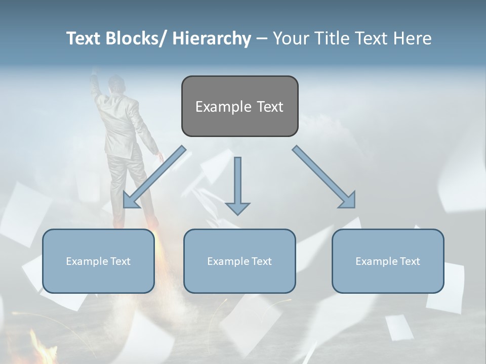 Flying Social Employment PowerPoint Template