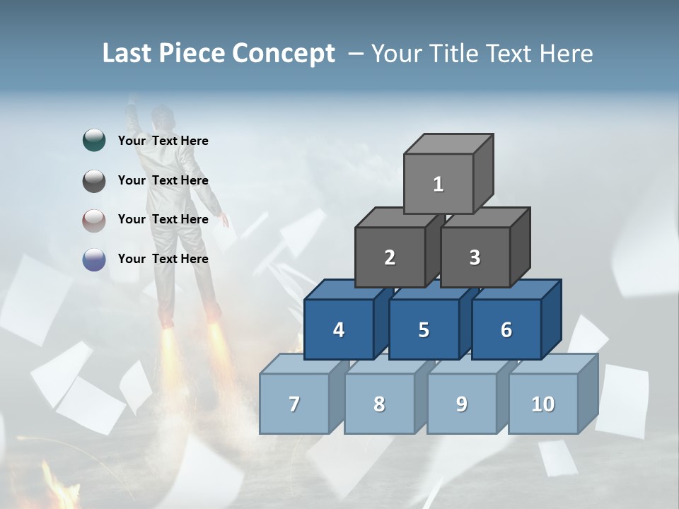 Flying Social Employment PowerPoint Template