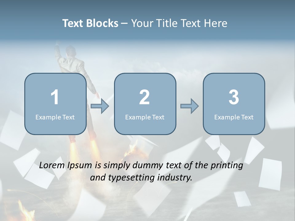 Flying Social Employment PowerPoint Template