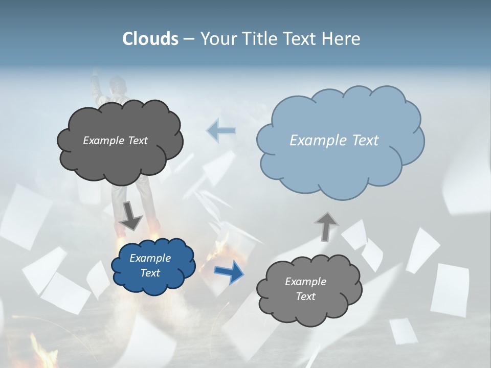 Flying Social Employment PowerPoint Template