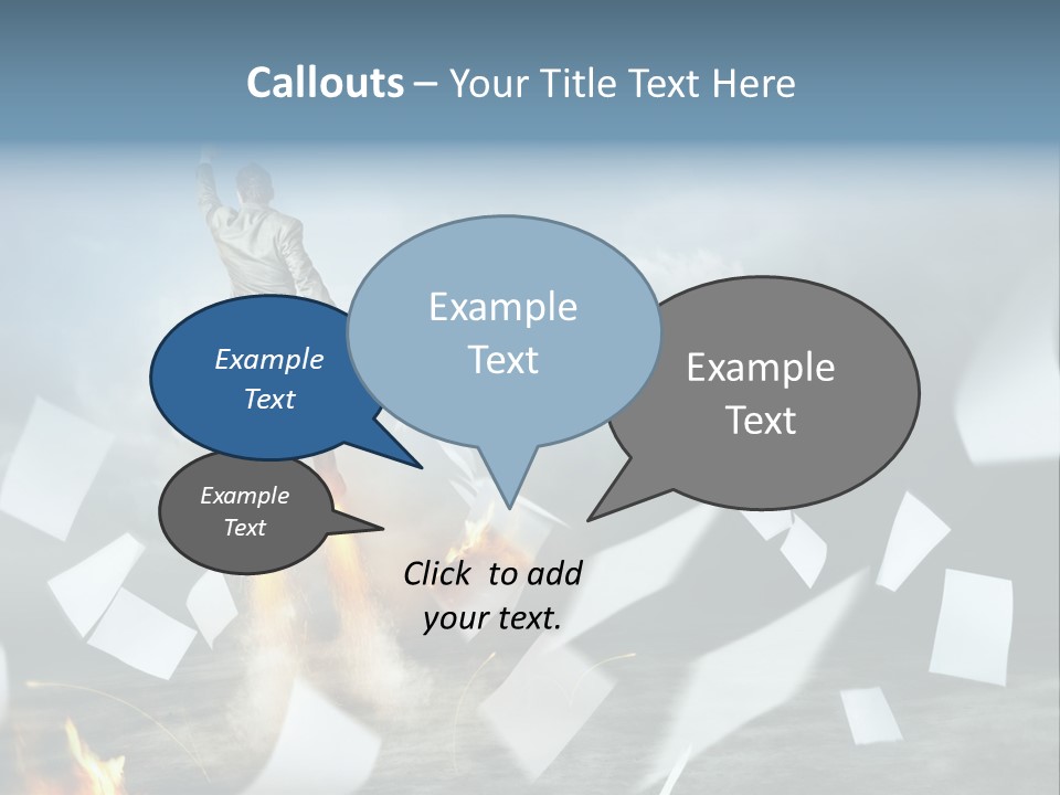 Flying Social Employment PowerPoint Template