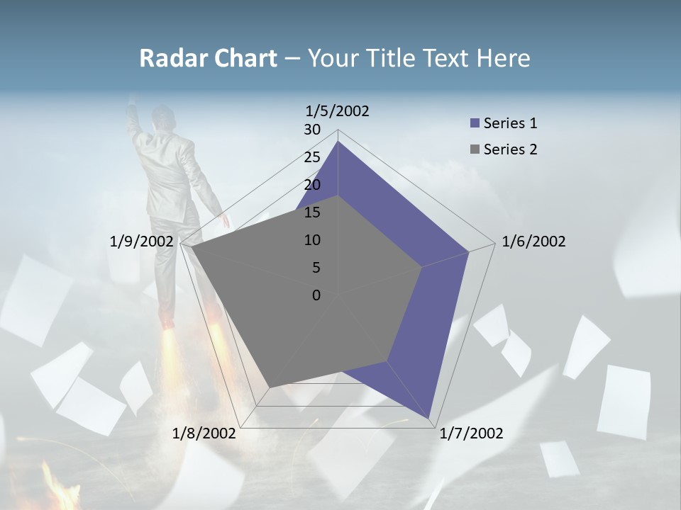 Flying Social Employment PowerPoint Template