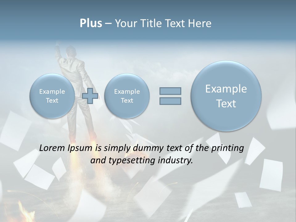 Flying Social Employment PowerPoint Template